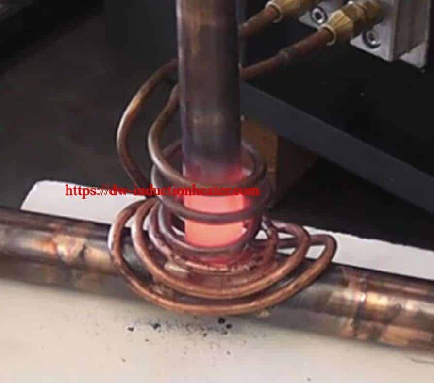 Induction brazing copper pipe