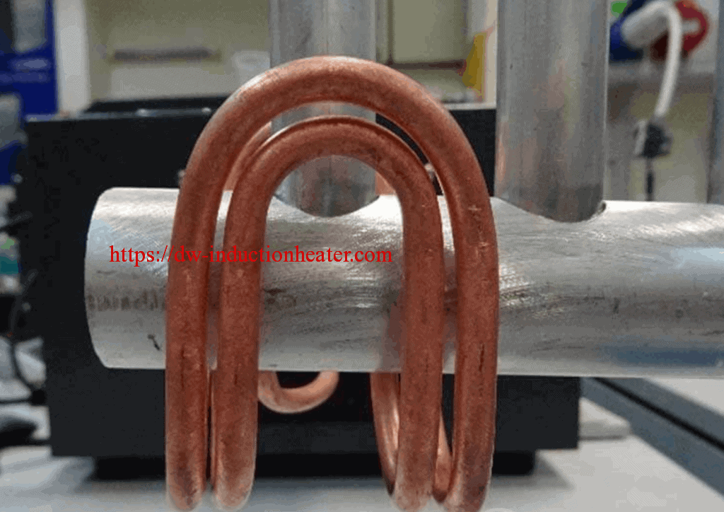 brazing aluminum T tube induction