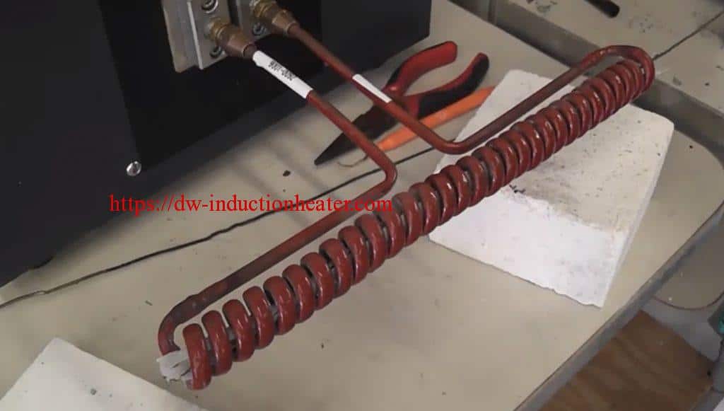 Induction inline wire heating