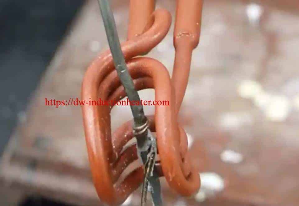 Induction brazing copper wire