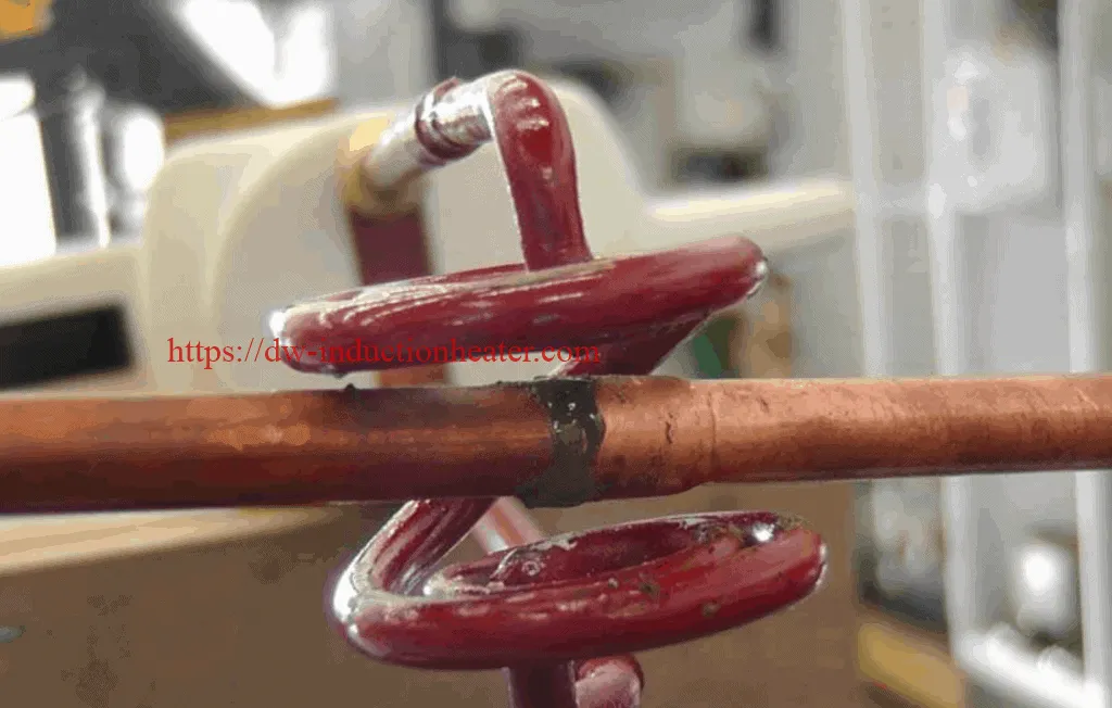 induction heating Brazing Copper Tubing with Induction