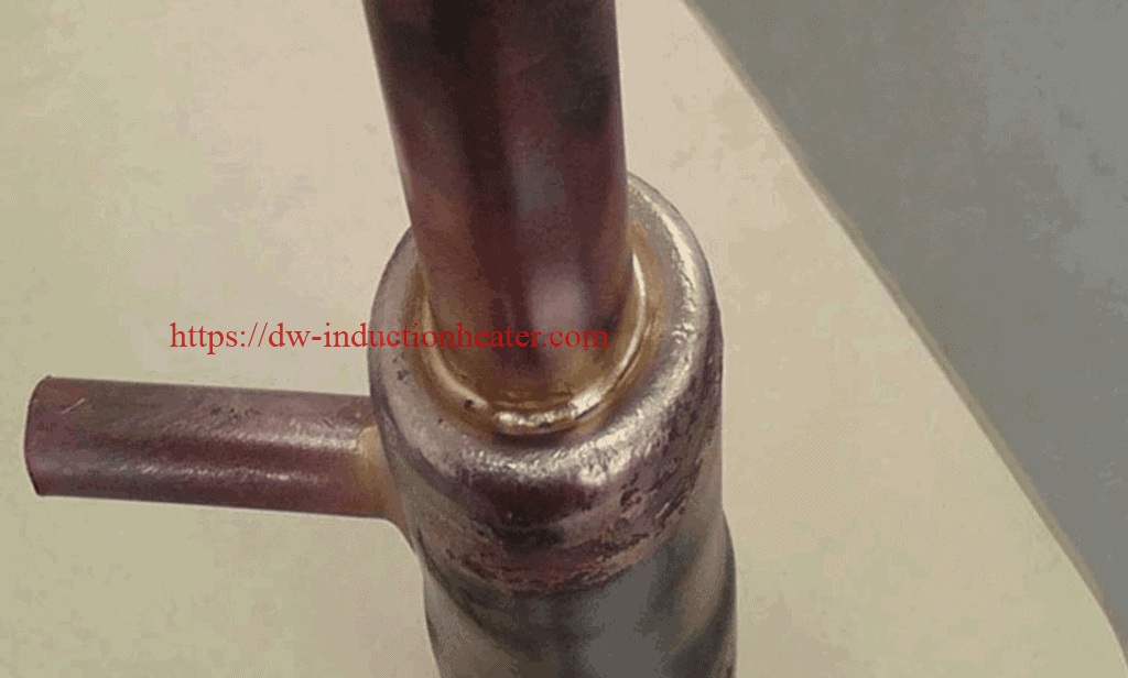 induction brazing steel tube to copper tube process