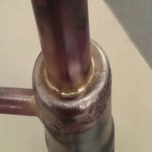 induction brazing steel tube to copper tube process
