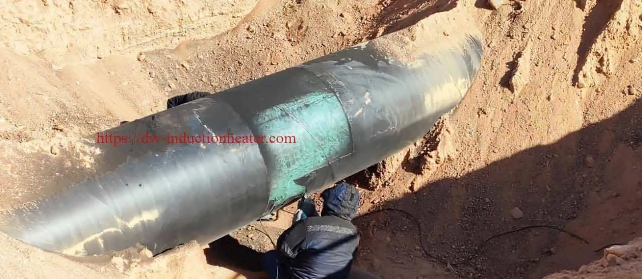 Steel Surface After Induction Coating Removal steel pipeline after induction coating disbonding and coating stripping