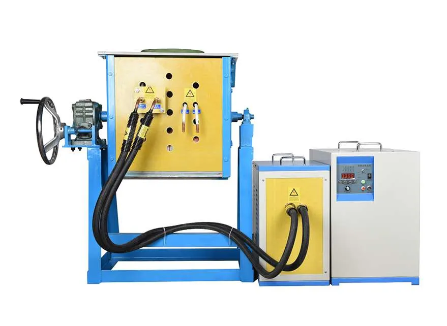 tilting induction brass melting furnace for melting copper,iron steel and other metals
